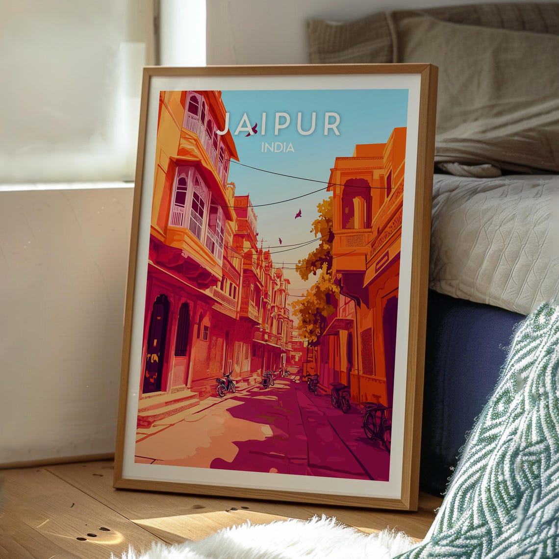 Jaipur India Pink City Heritage Street Old Haveli Travel Poster - Image 3