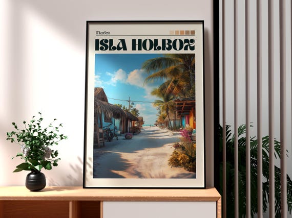 Isla Holbox Print Mexico Island Wall Art Beach Poster Travel Yucatn Peninsula