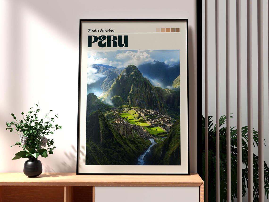 Peru Poster Art Travel Print Wall Lima Backpacking South America