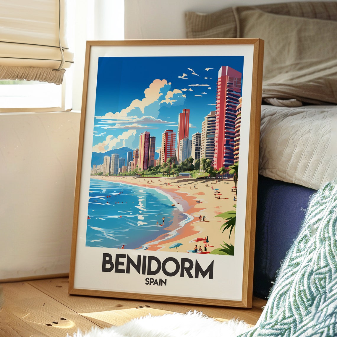 Benidorm Spain Travel Poster, Alicante Holiday Print - Image 3