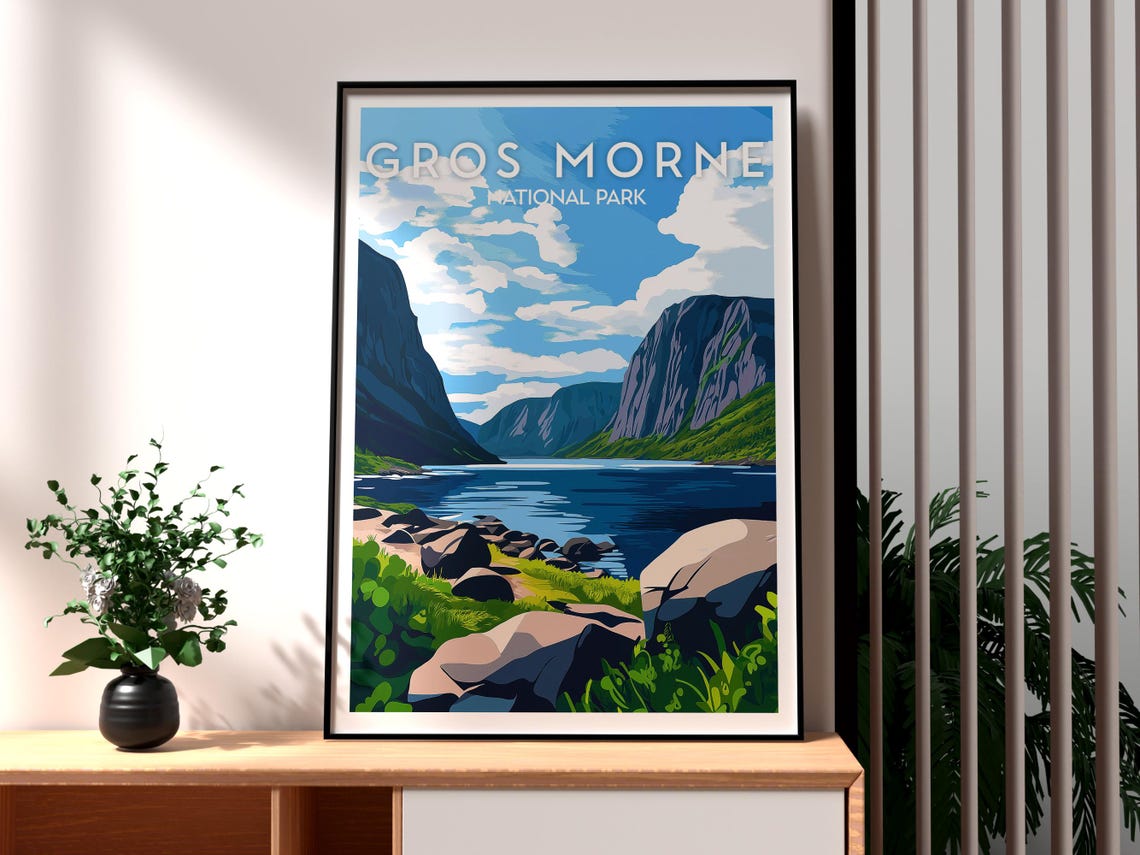 Gros Morne National Park Newfoundland Fjord Cliffs Art Poster