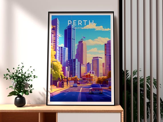 Perth Print Coast Wall Art Australia Poster Travel City