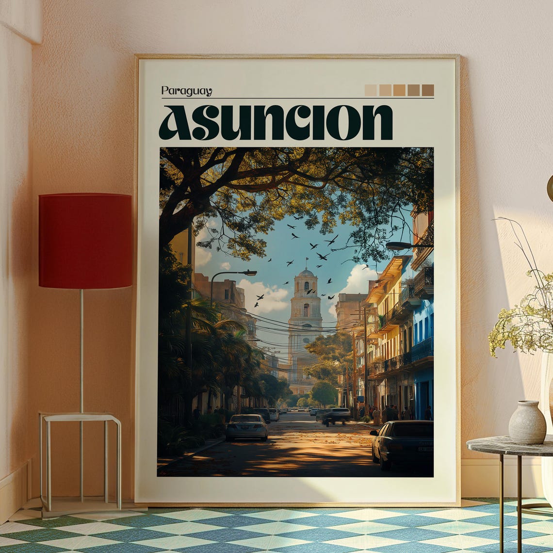Asuncion Poster Paraguay Art Travel Print Wall Backpacking South America - Image 2
