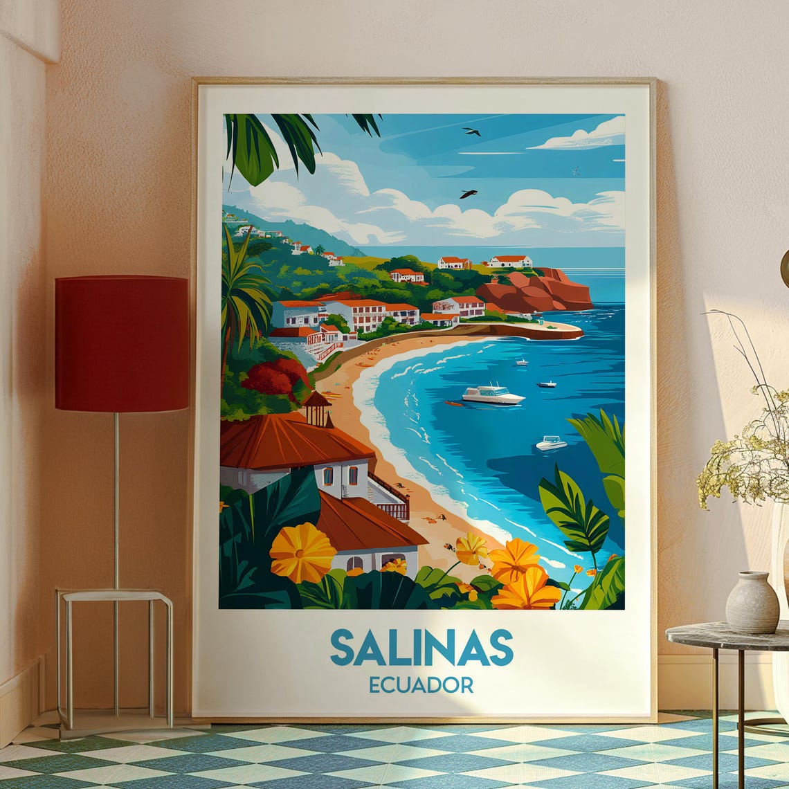 Salinas Poster Ecuador Art Travel Print Wall Backpacking South America - Image 2