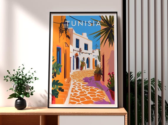 Tunisia Poster Wall Art Travel Print North Africa