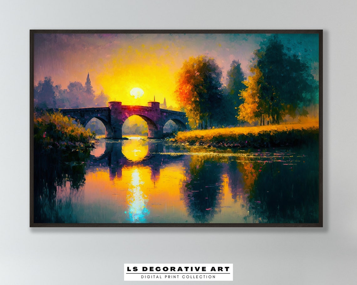 Impressionist Bridge Landscape Wall Art Home Decor 23 0020