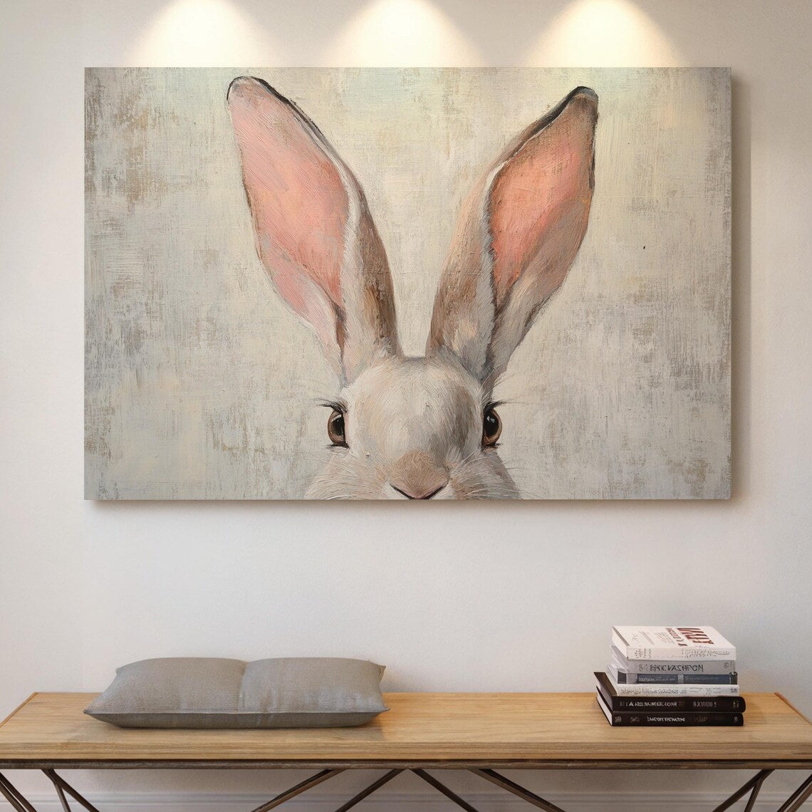 Adorable Bunny Close-Up Art Print, Rustic Rabbit