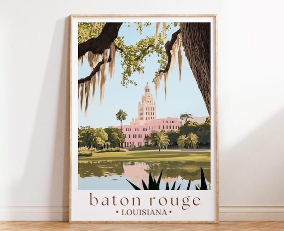 Historic Baton Rouge Louisiana Southern Capitol Live Oak Poster