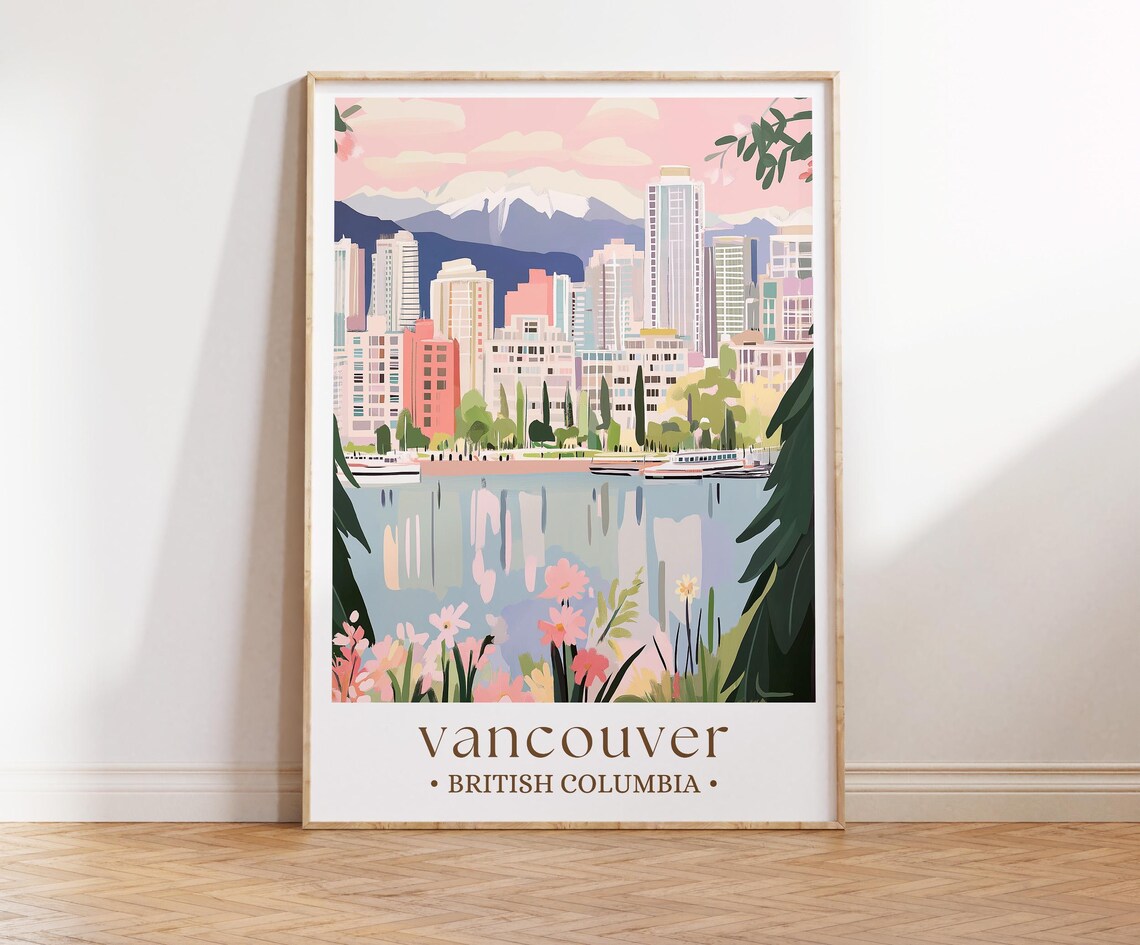 Vancouver Travel Poster, Canada Wall Art Print