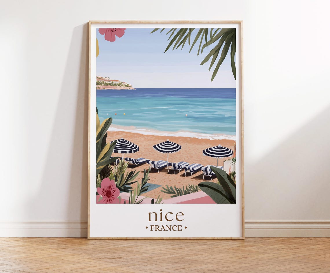 Nice Travel Print France Nice Poster France Poster Travel Wall Art France Print Poster France Europe Nice French South France