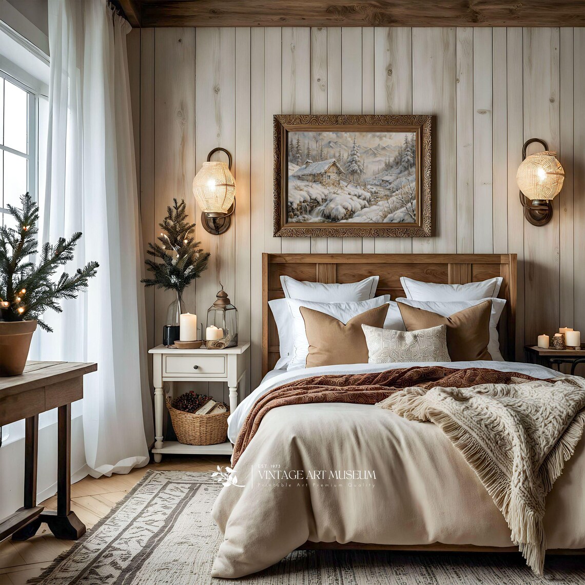 Vintage Winter Village In Norway Art Print - Image 2