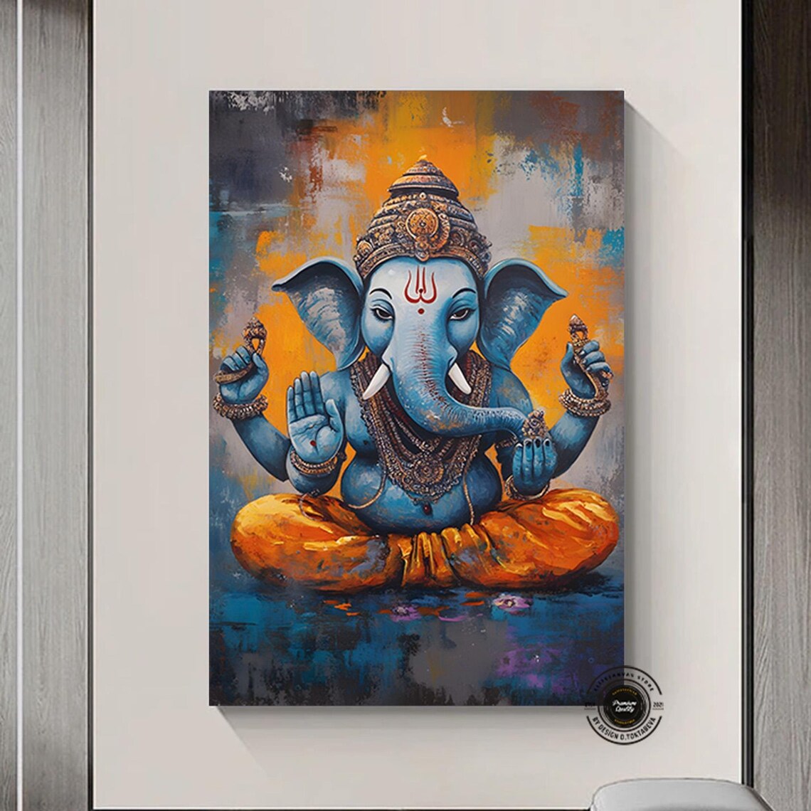 Lord Ganesha Hindu God Art Print, Hinduism Decor