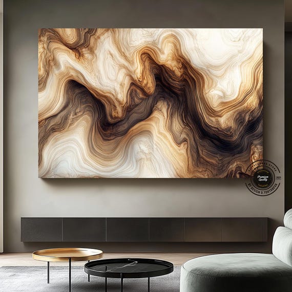 Extra Large Office Decor Abstract Tree Ring Canvas Art Rustic Wall Nordic Natureinspired Artwork Colorful Wood Grain Print