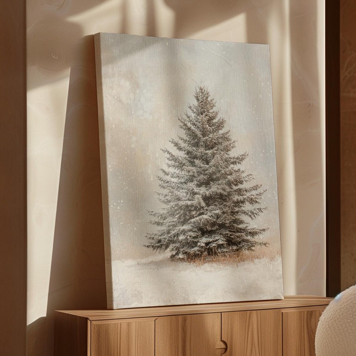 Snow Crusted Christmas Trees in the Forest