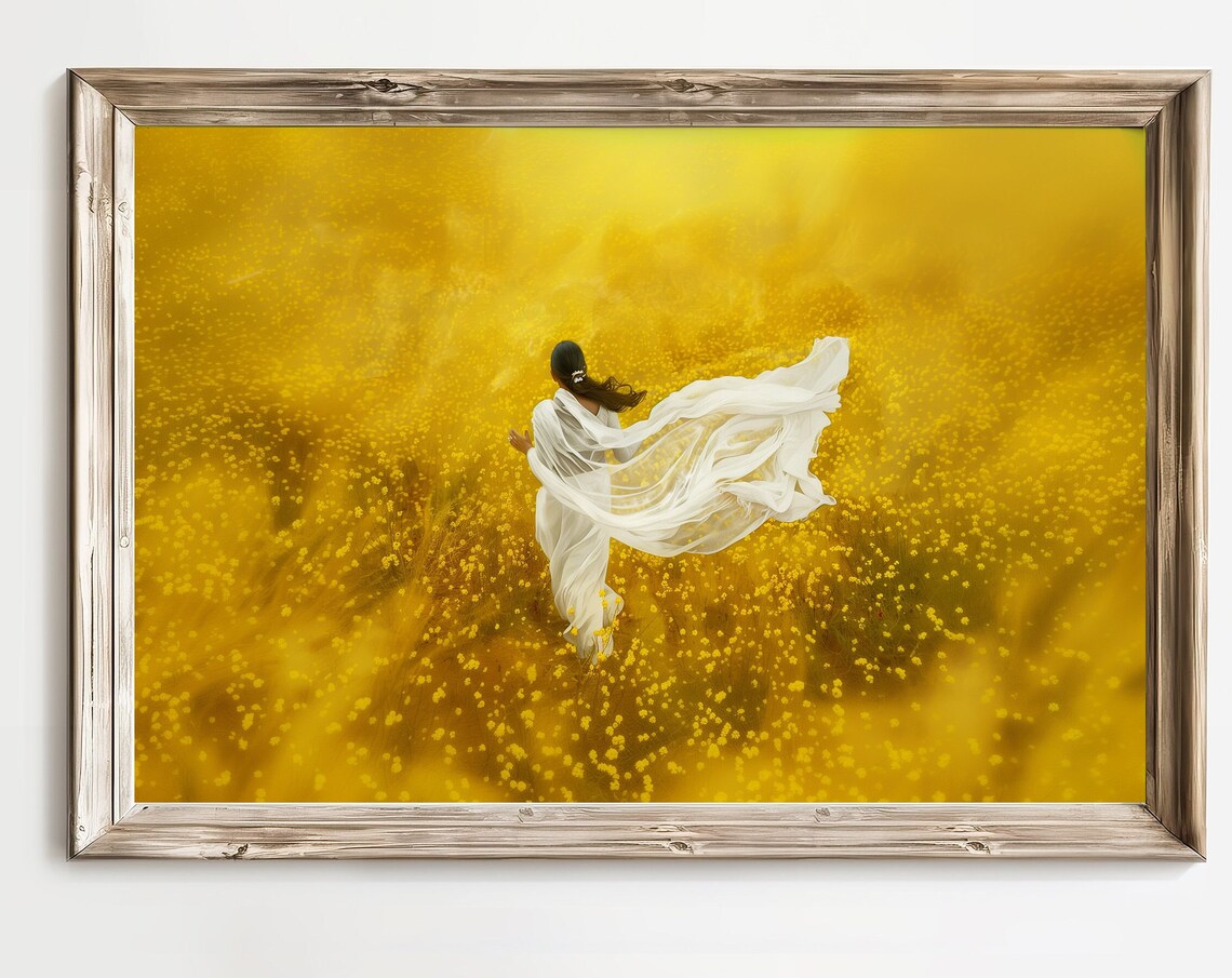 Khet Mustard Fields Art Print, Indian Wall Art