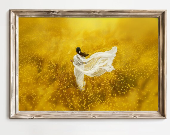 Khet Mustard Fields Art Print, Indian Wall Art