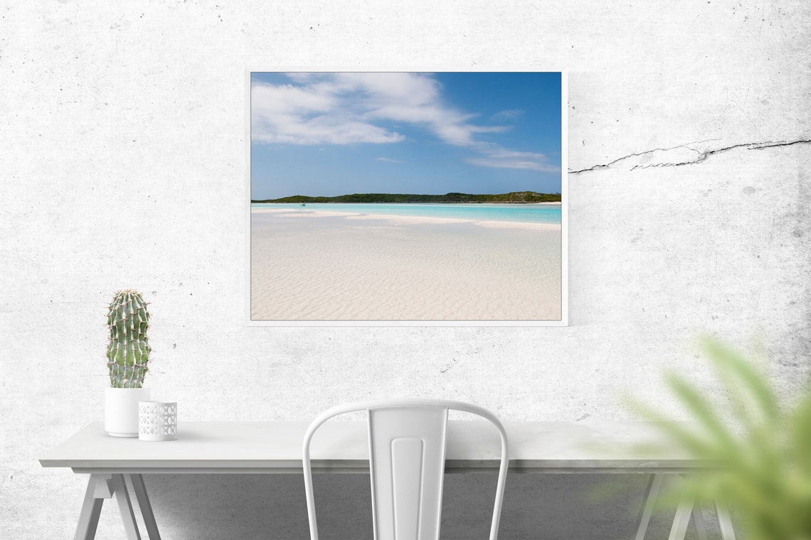 Endless White Sand Flat Meeting Turquoise Lagoon Water Poster - Image 2