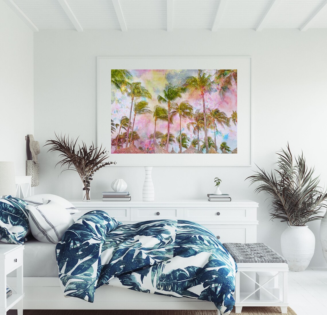 Aruba Palm Trees Beach Photography Travel Poster
