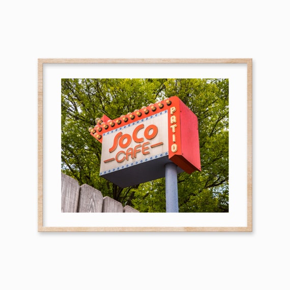 Austin Tx Print Texas Photography Horizontal South Congress Cafe Print Inspirational Gifts For Him Soco Wall Art
