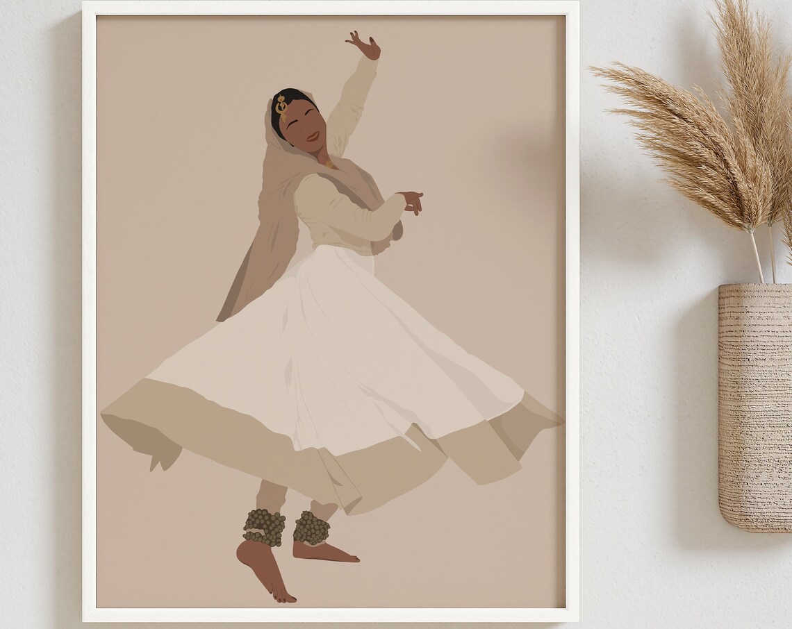 Sufi Kathak Dancer Poster, Indian Woman Art - Image 7