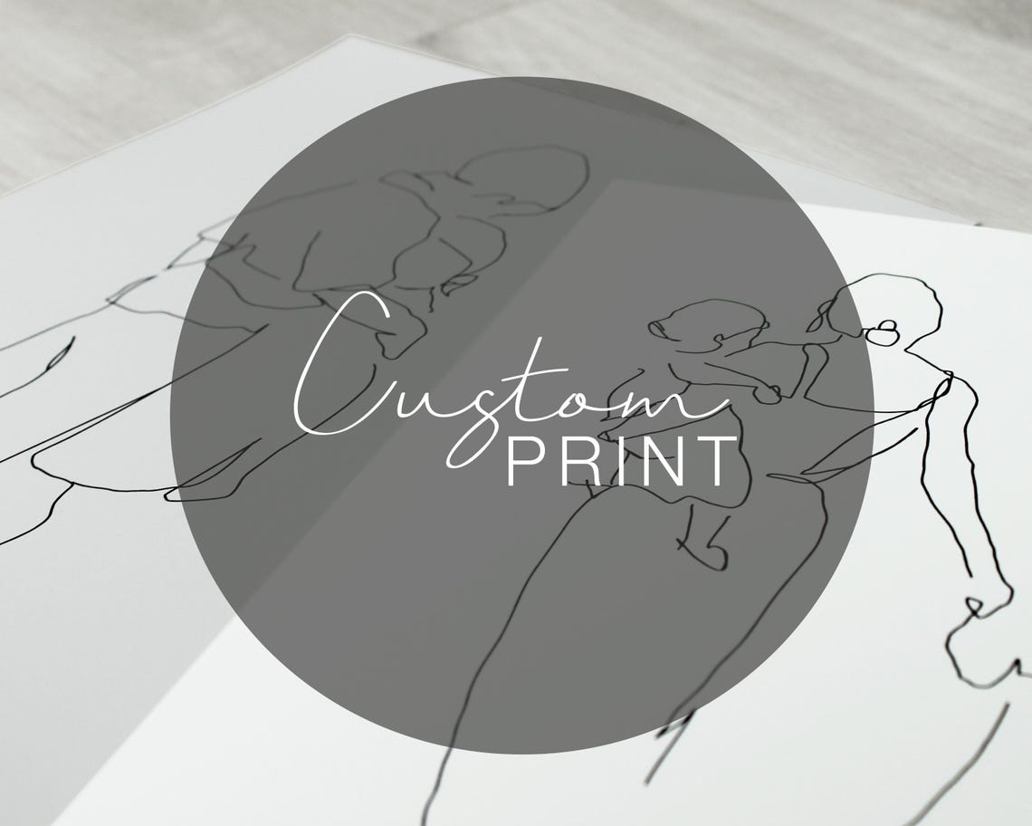 Custom Family Line Art Preview Mother and Baby Embrace Poster