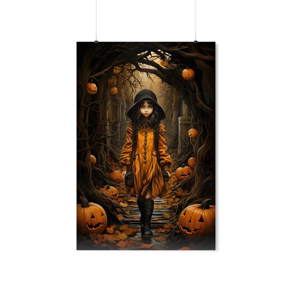 Autumn Girl Poster 1 Cute Halloween Wall Art For Fall Decoration Thanksgiving Pumpkin Print Funny Gift Harvest Time Decor