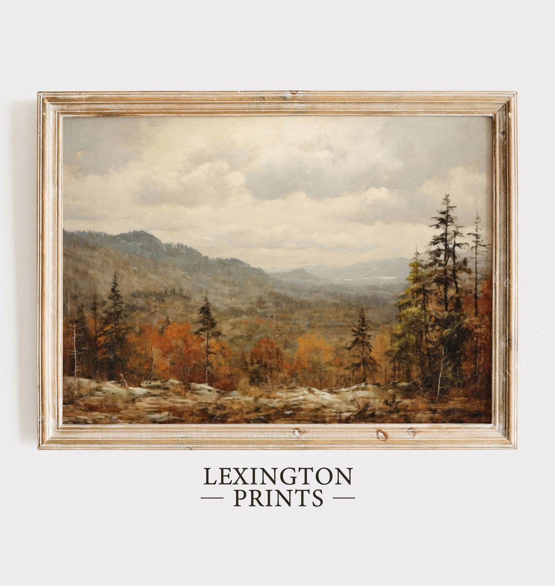 Autumn Mountain Valley Fall Foliage Vintage Oil Painting Poster - Image 8