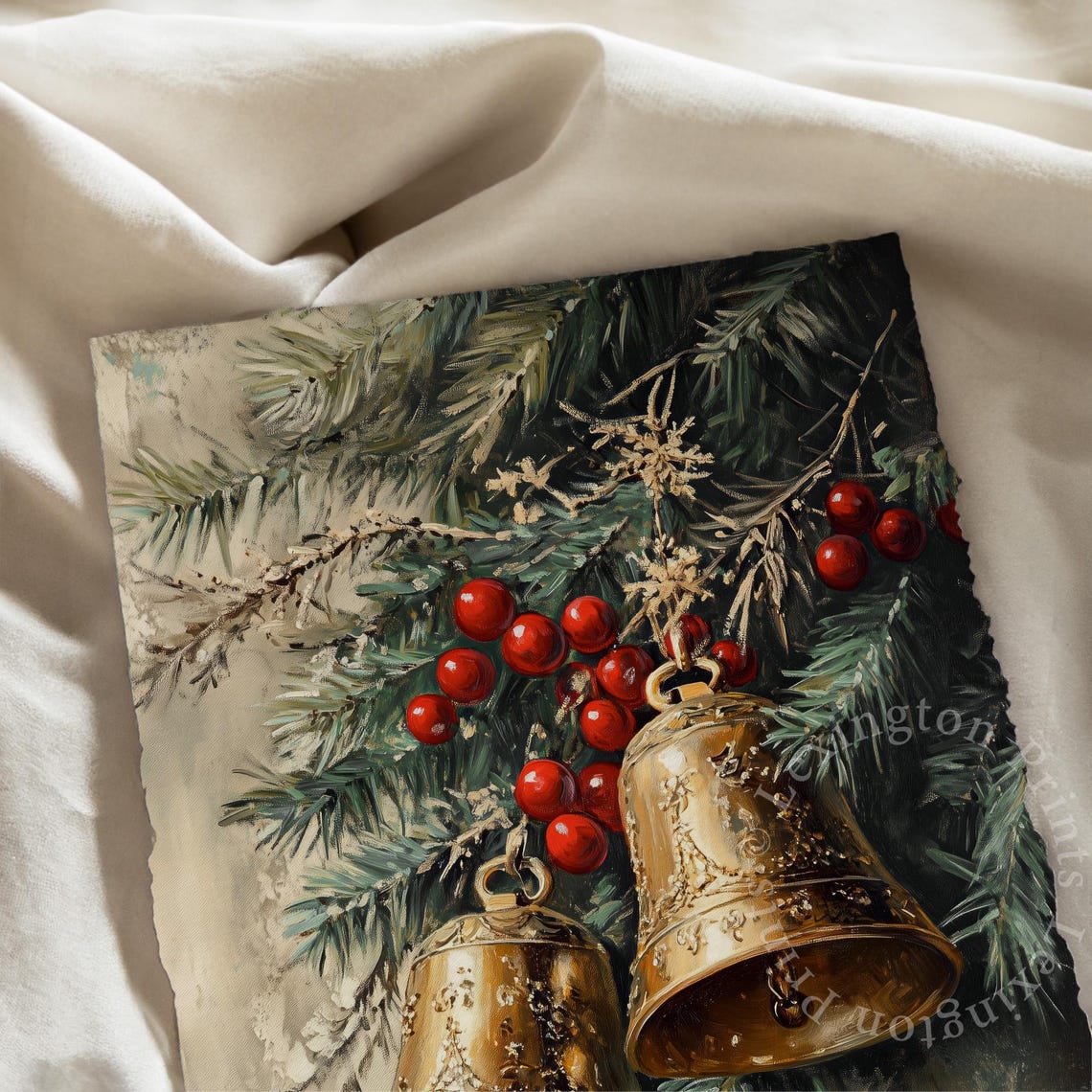 Moody Christmas Bells Print Christmas Wall Art Vintage Winter Wall Art Jingle Bells Poster Farmhouse Christmas Painting Art 959 - Image 6