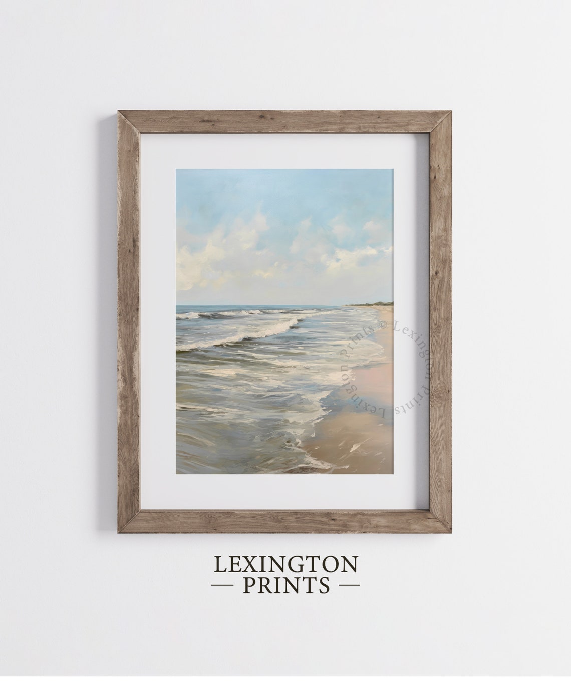 Summer Beach Waves Vintage Coastal Ocean Seaside Painting Poster - Image 3