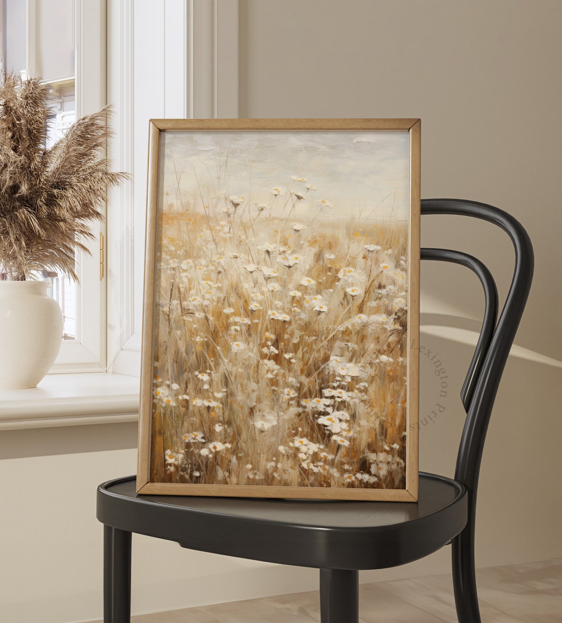 Golden Spring Wildflower Meadow Daisy Field Oil Painting Poster - Image 8