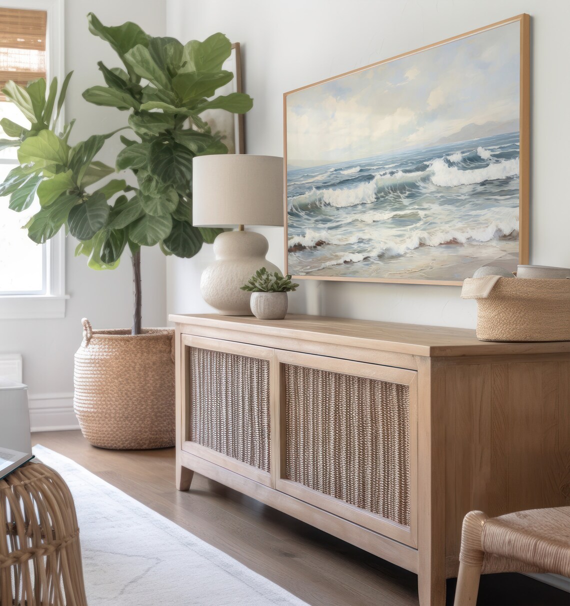 Ocean Waves Frame TV Art Vintage Seascape Oil Painting Poster - Image 7