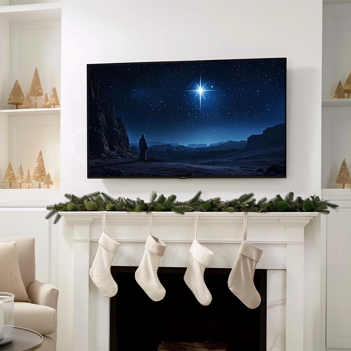 Christian Tv Art Nativity Star Christmas Frame Tv Art Christmas Tv Art Winter Holiday Decor Biblical Tv Art Silent Night Art Jesus Art 939 - Image 8