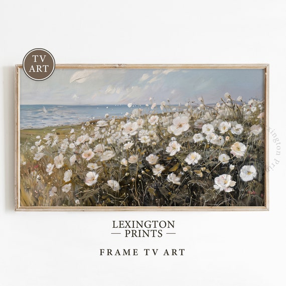 Moody Wildflower Tv Art Coastal Tv Art Spring Tv Art Wildflower Art Frame Tv Art Landscape Tv Art Floral Art Summer Tv Art 712