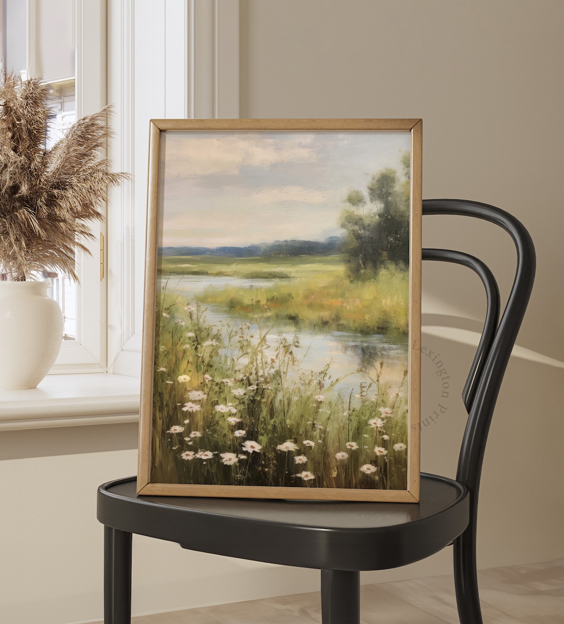 Wildflower Field Vintage Landscape Art Print - Image 7