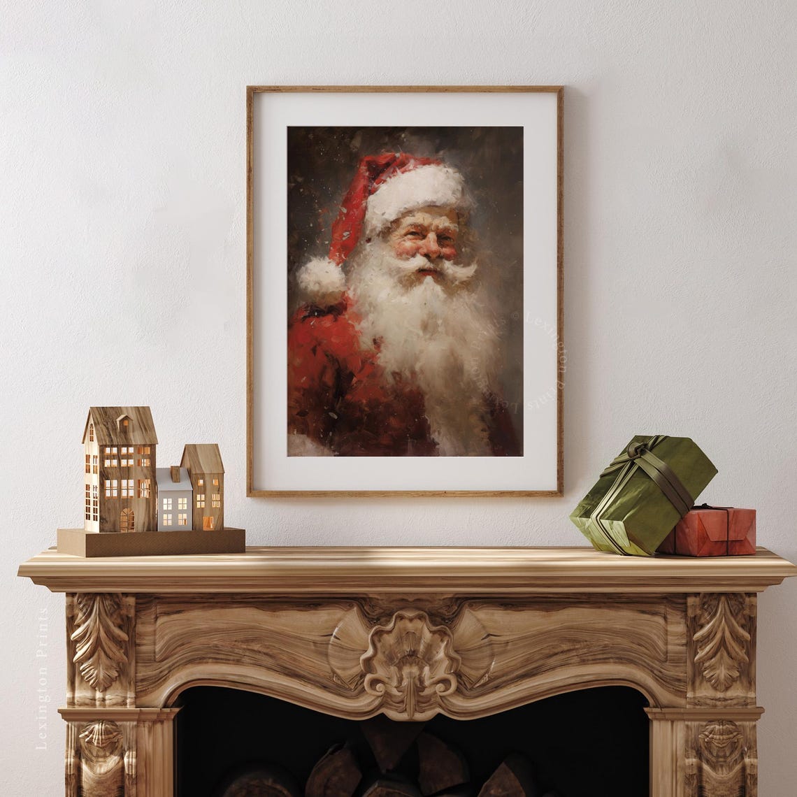 Classic Santa Claus Portrait Painterly Christmas Holiday Poster - Image 3