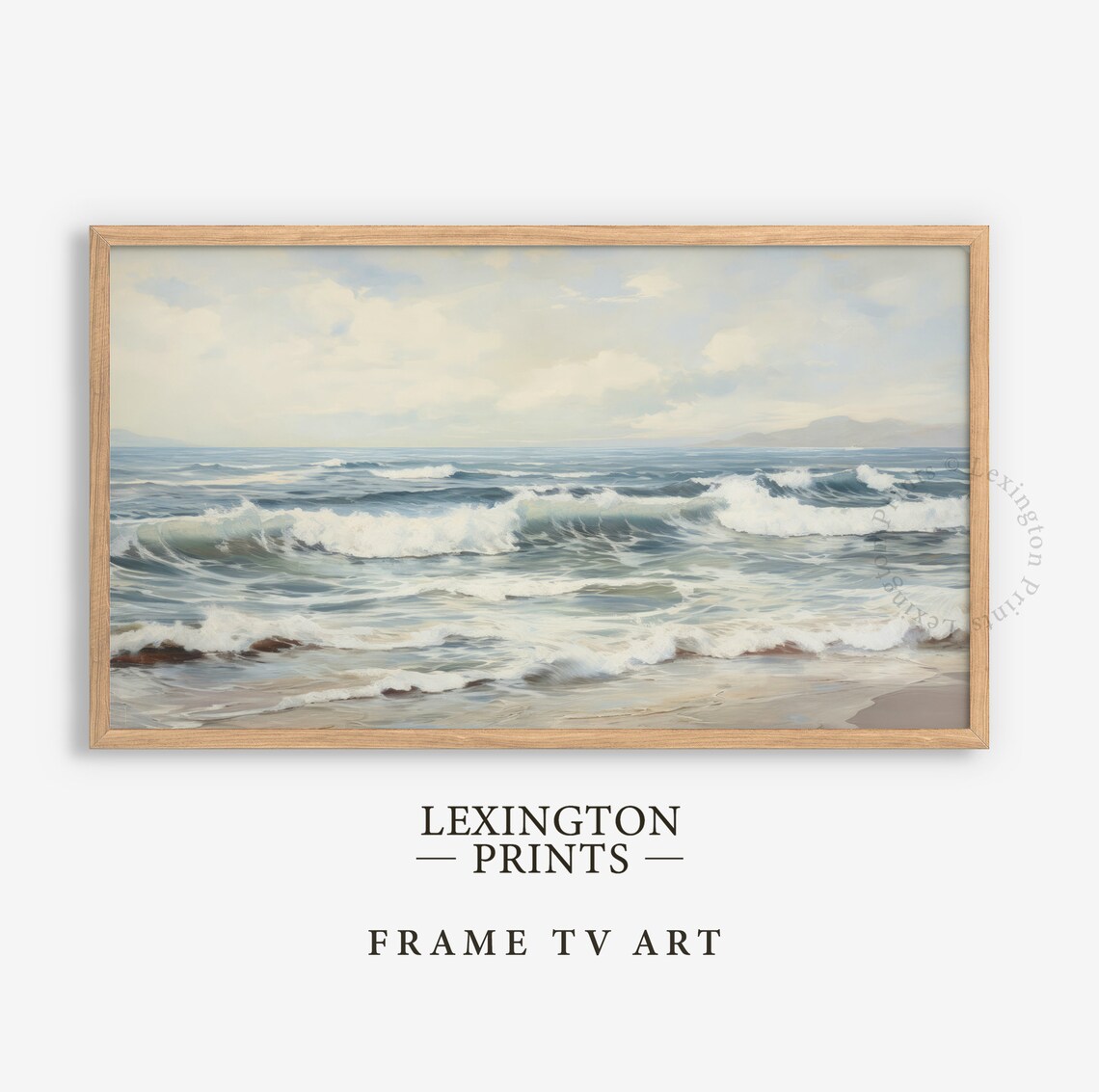 Ocean Waves Frame TV Art Vintage Seascape Oil Painting Poster - Image 5