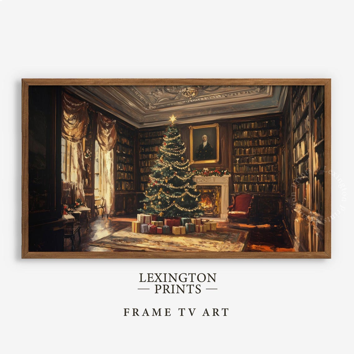 Victorian Christmas Tree Tv Art Christmas Frame Tv Art Vintage Living Room Tv Art Moody Christmas Holiday Decor Winter Tv Art Dark 928 - Image 4