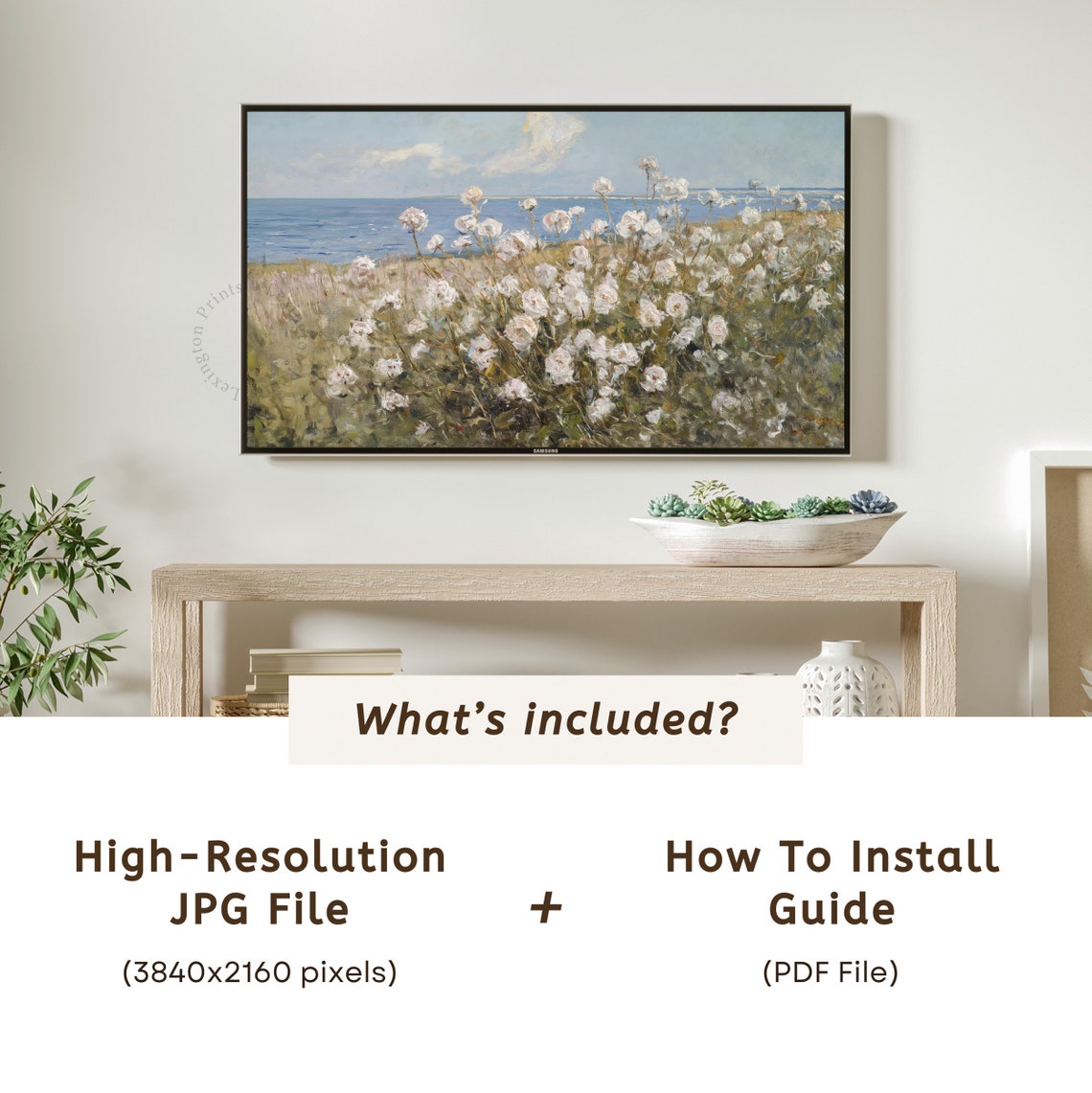 Summer Wildflower Tv Art Coastal Tv Art Frame Tv Art Summer Tv Art Wildflower Art Beach Wall Art Vintage Spring Tv Art Floral 684 - Image 6