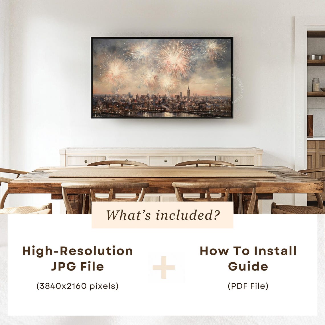 New York City Fireworks Over Skyline Night Celebration Poster - Image 5