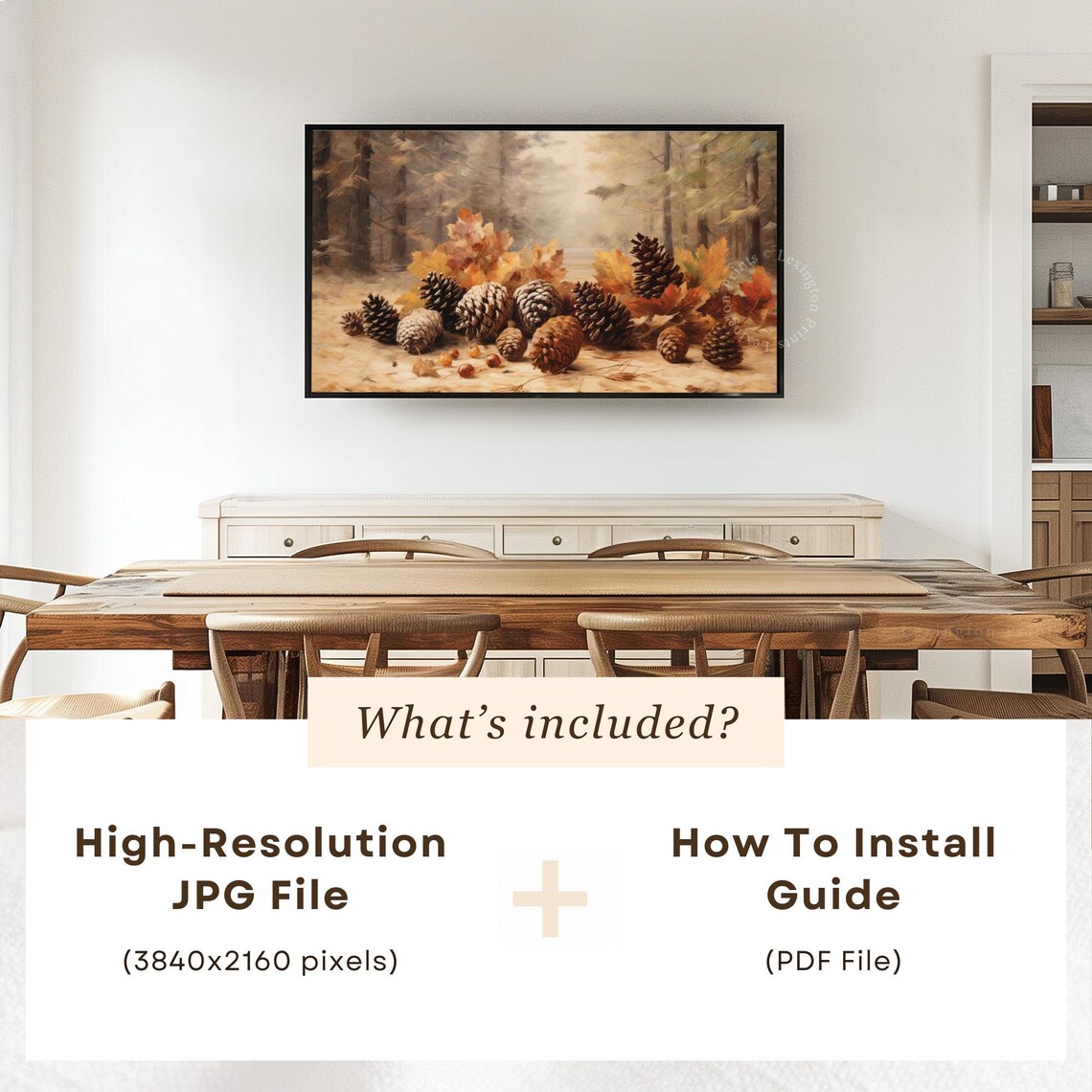 Pinecones And Autumn Leaves Forest Floor Still Life Frame TV Art Poster - Image 6