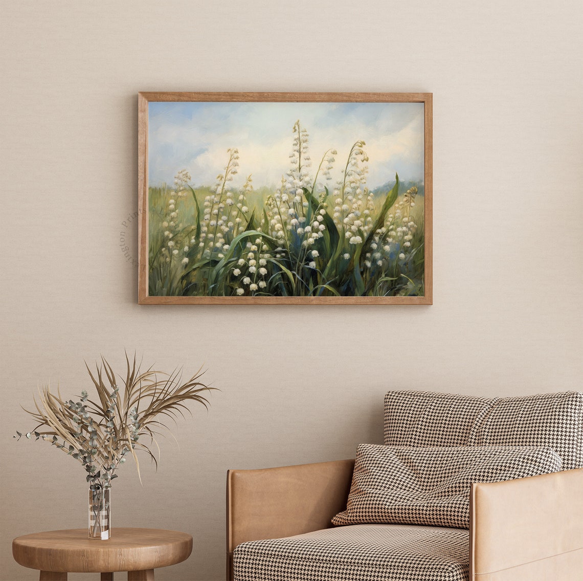 White Lily of the Valley Field Spring Meadow Fragrant Bloom Print - Image 3