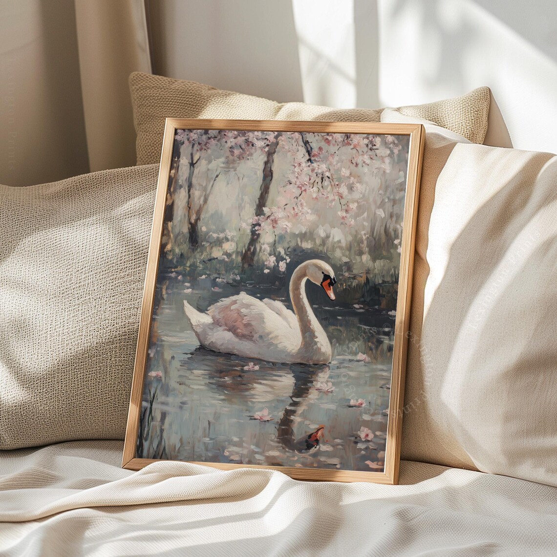 White Swan Vintage Nursery Romantic Wall Art Print - Image 4