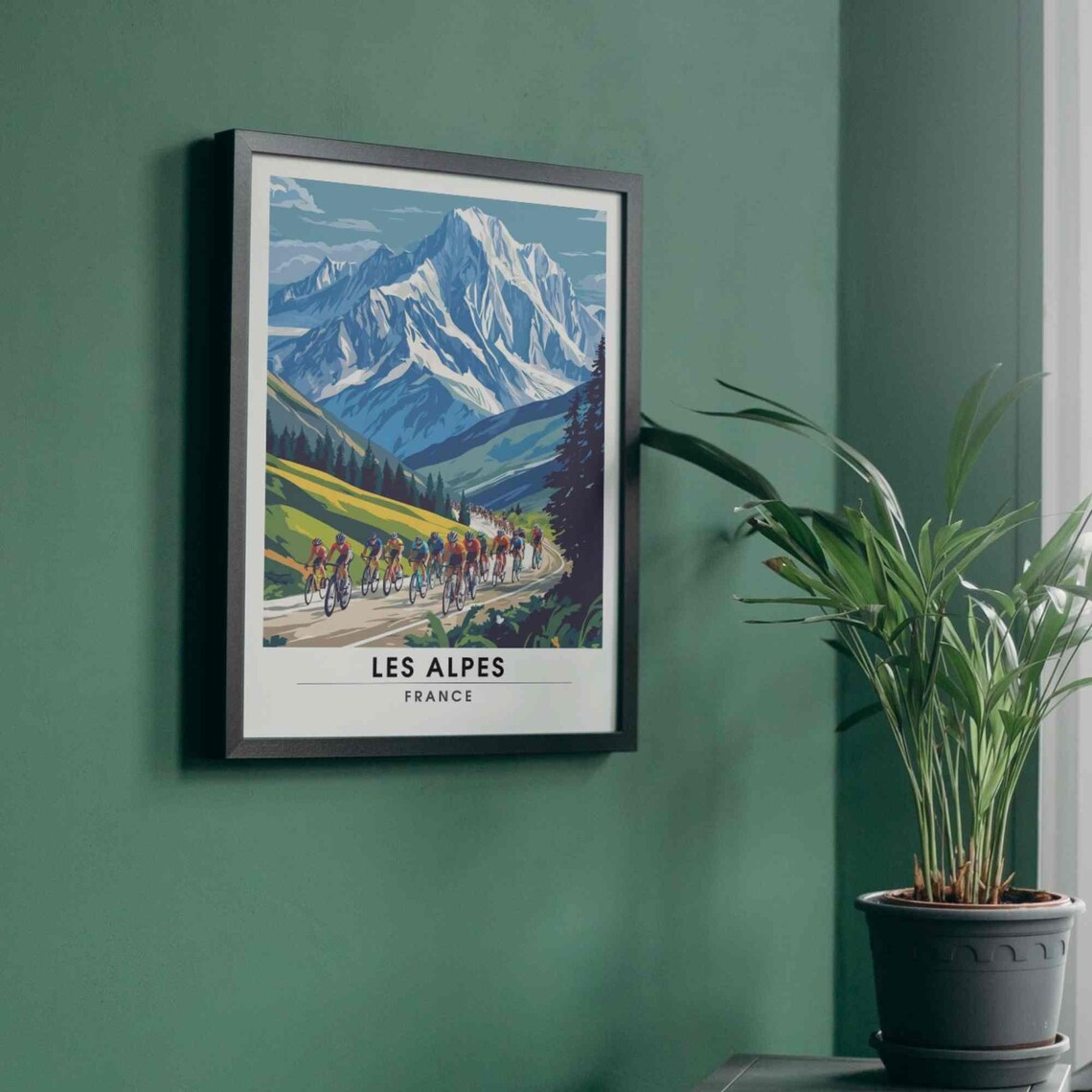 Les Alpes France Tour de France Cyclists Mountain Road Travel Poster - Image 4