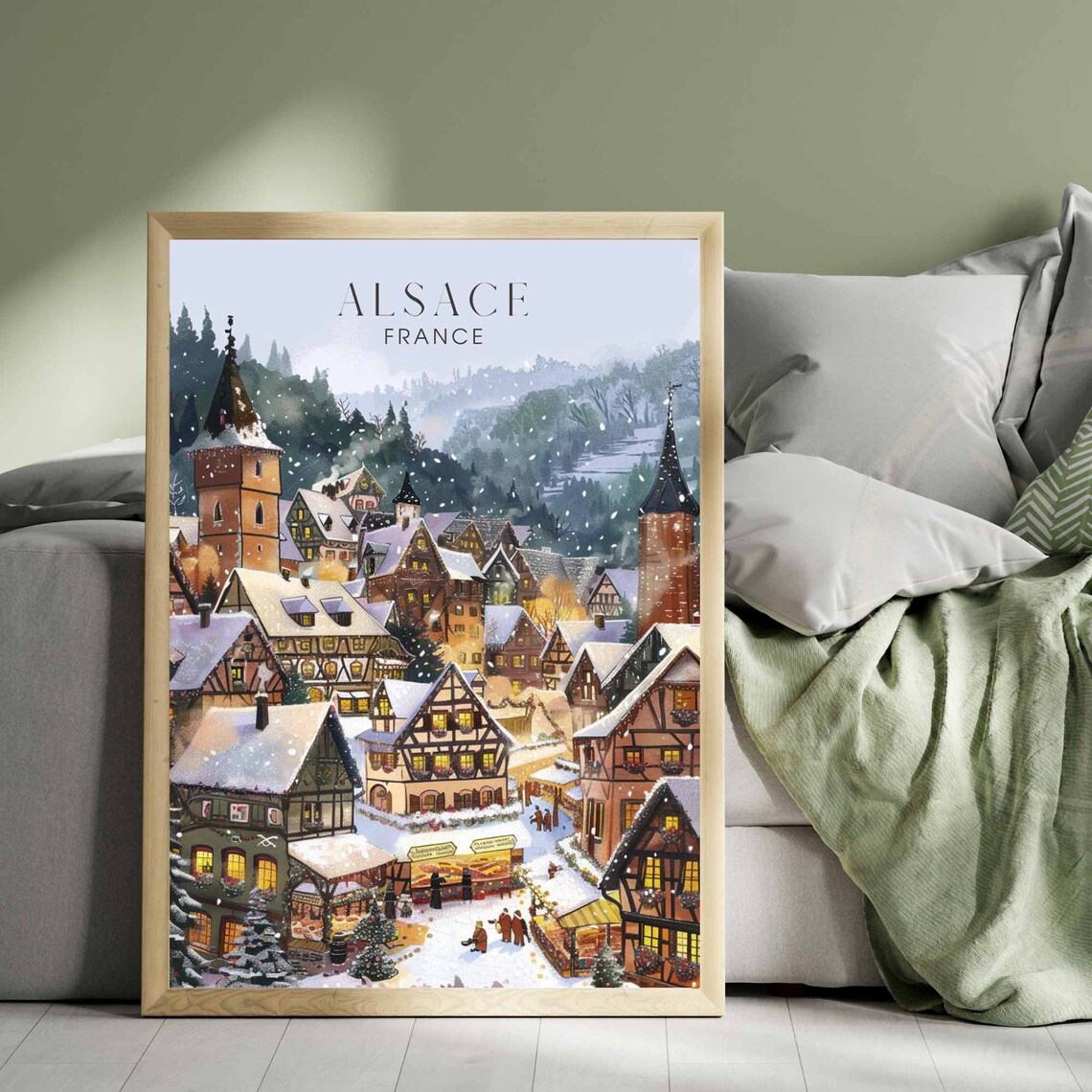Alsace Travel Poster, France In The Snow