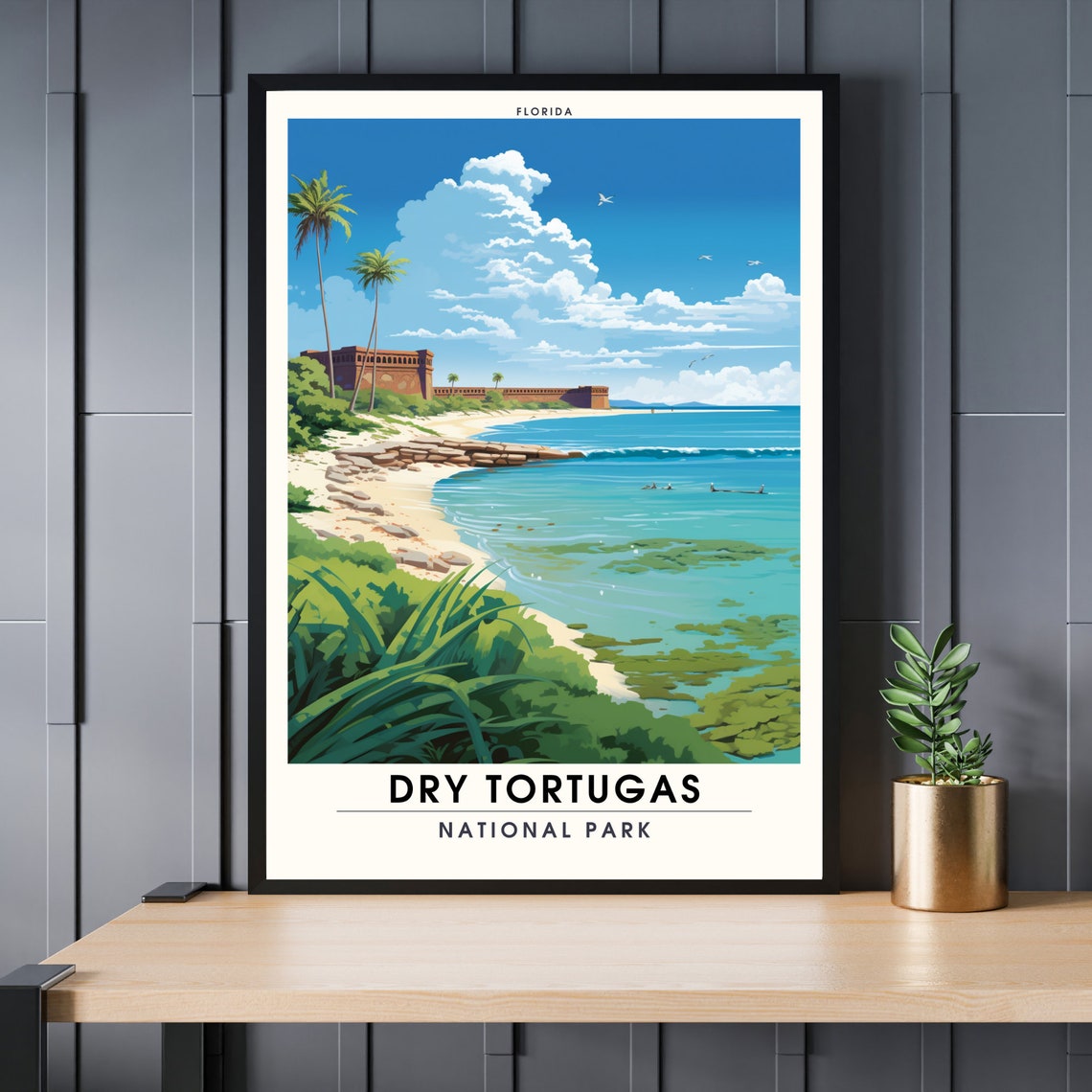 Dry Tortugas National Park Florida Fort Jefferson Beach Poster