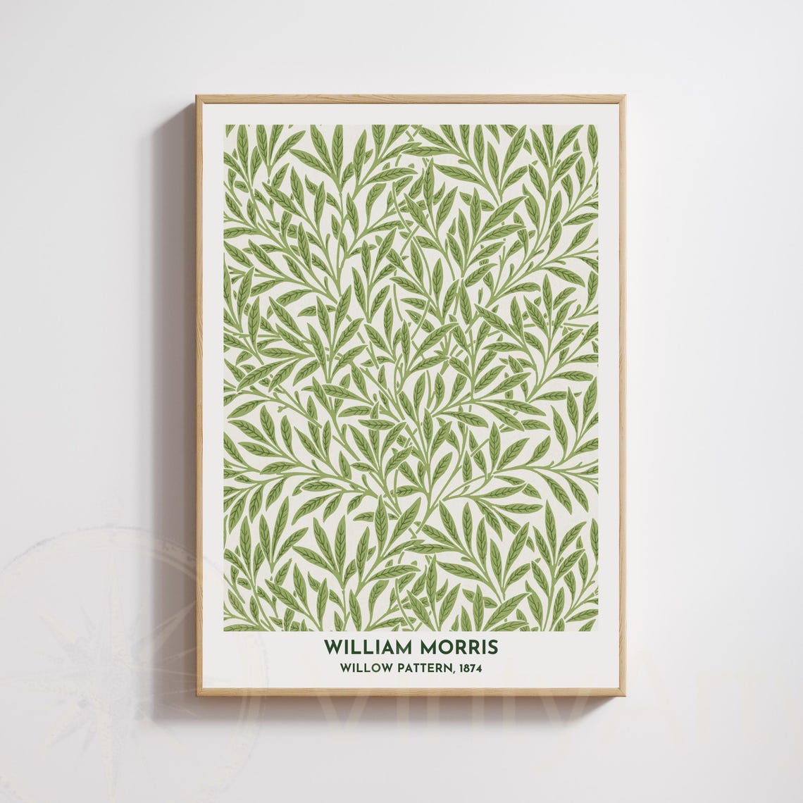 William Morris Willow Pattern 1874 Green Botanical Leaves Poster