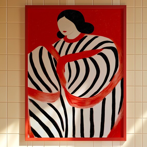 Abstract Woman Art Print Kitsch Y2k Dopamine Decor
