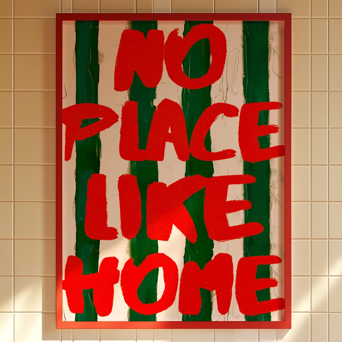Red Typography Poster, 70s-Inspired Art Print