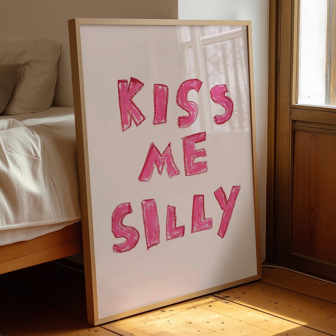 Pink Funny Quote Wall Art Whimsical Dorm Decor