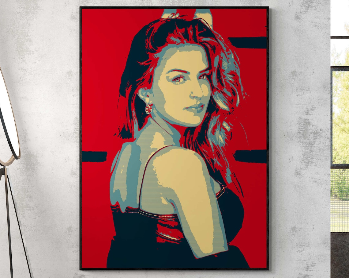 Stylish Woman on a Scarlet Red Pop Art Style Portrait Art Print